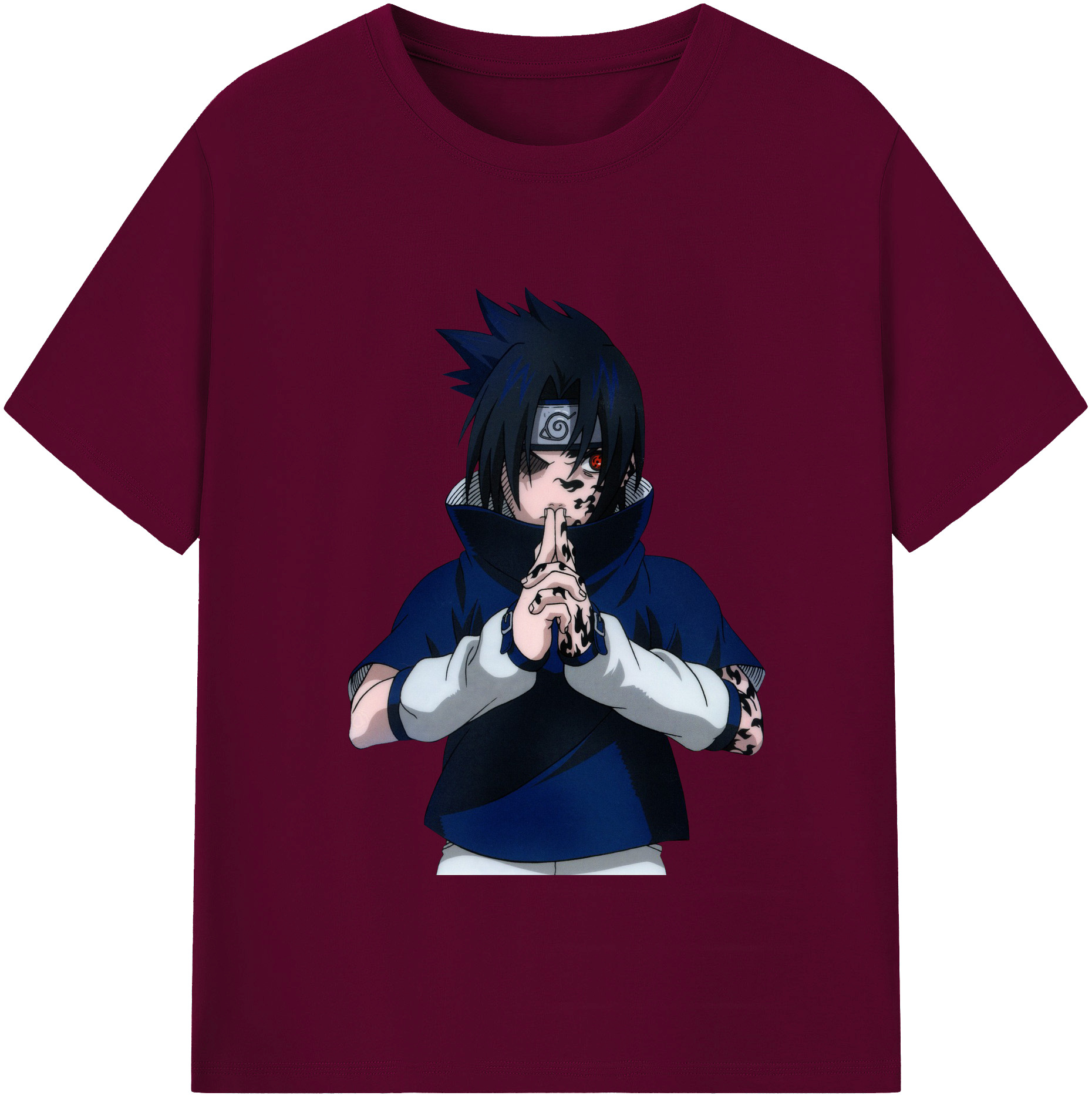 （画像用） NARUTO -ナルト- うちは サスケ Uchiha Sasuke レディースカジュアルプリントTシャツ（綿100％）